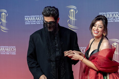 Il regista Nabil Ayouch e Nisrin Erradi al Festival del Film di Marrakech