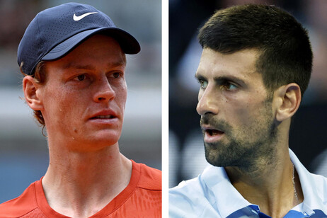 Jannik Sinner (s) e Novak Djokovic