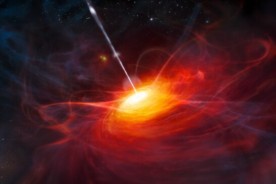 Rappresentazione artistica di un quasar (fonte:  ESO/M. Kornmesser da Wikimedia)