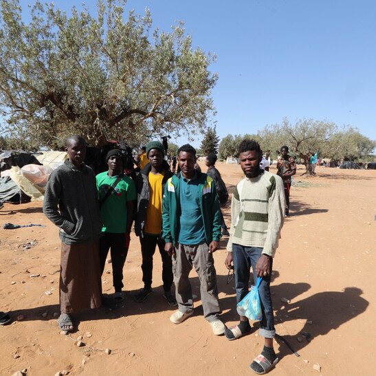 Sub-Saharan African migrants camp in Jebeniana