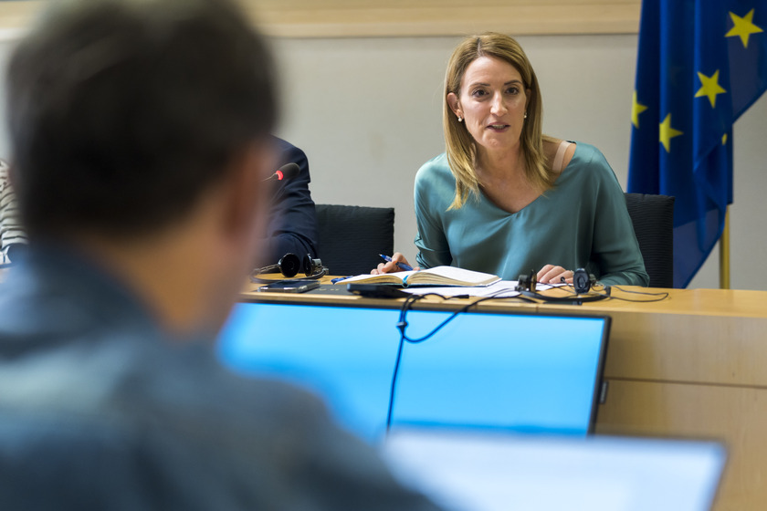 Intervista alla presidente del Parlamento europeo, Roberta Metsola - Foto: Parlamento europeo - Daïna Le Lardic - RIPRODUZIONE RISERVATA