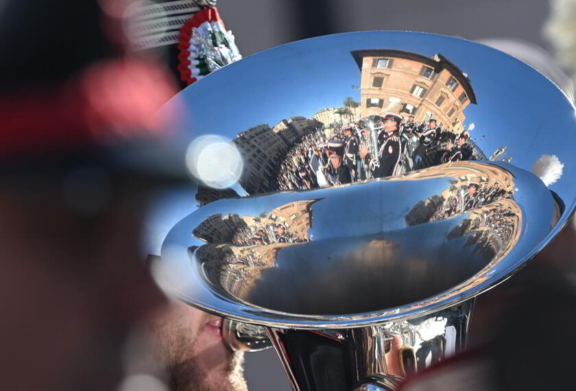 La Banda dell'Esercito in piazza di Spagna in vista del 4 Novembre