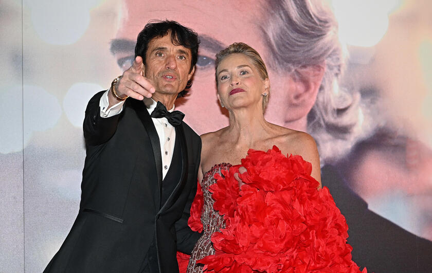 Giulio Base con Sharon Stone