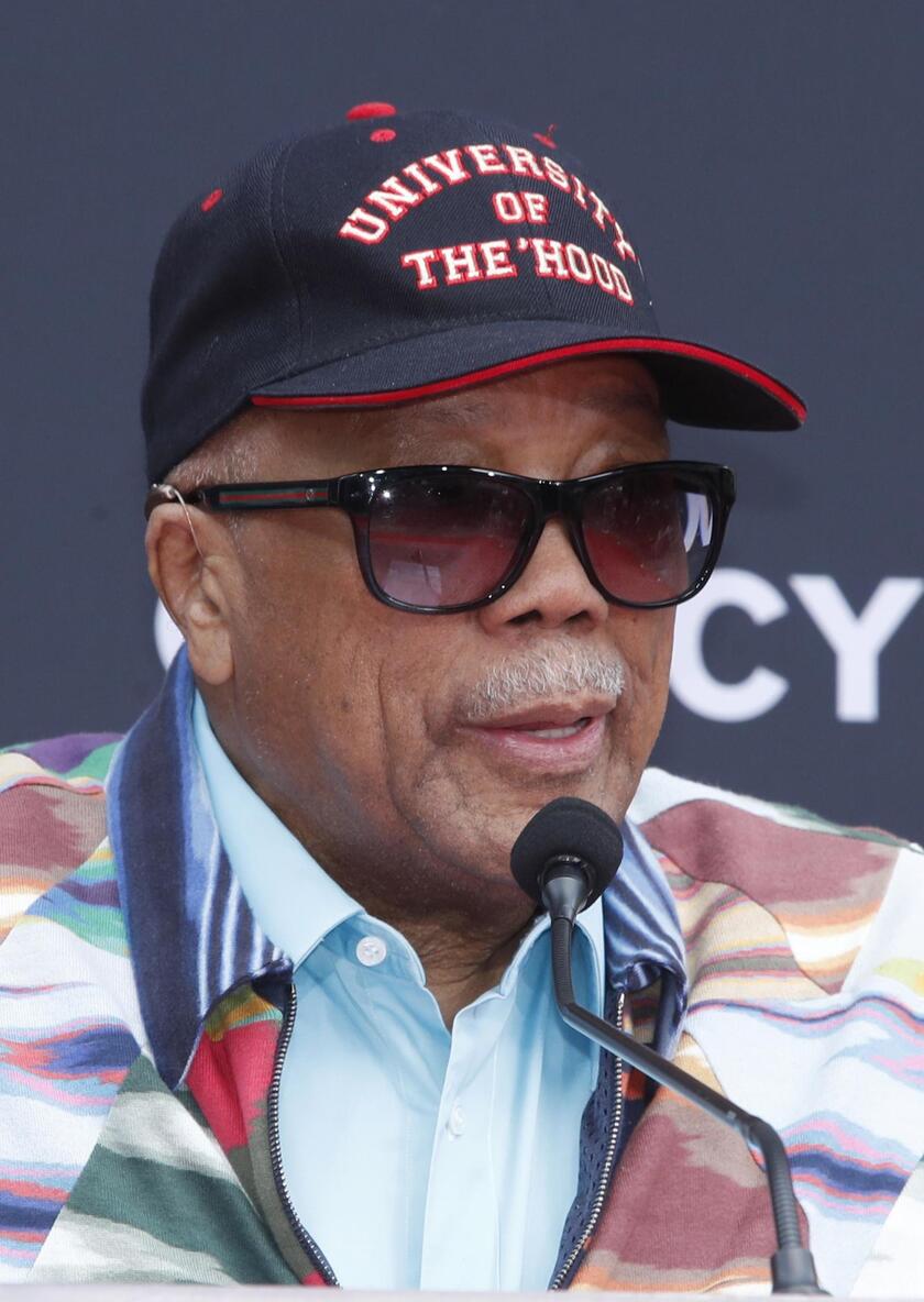 US music producer Quincy Jones honored with a hands and footprint ceremony at TCL Chinese Theatre