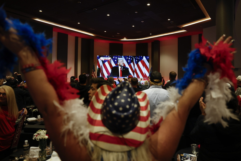 People wait for results of US 2024 presidential elections in Nevada