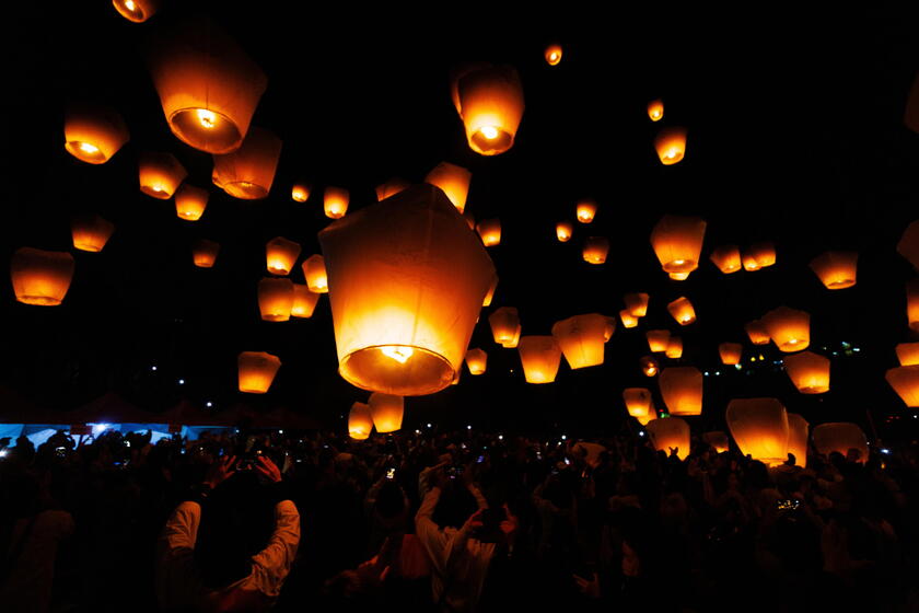 Pingxi Sky Lantern Festival in Taiwan © ANSA/EPA