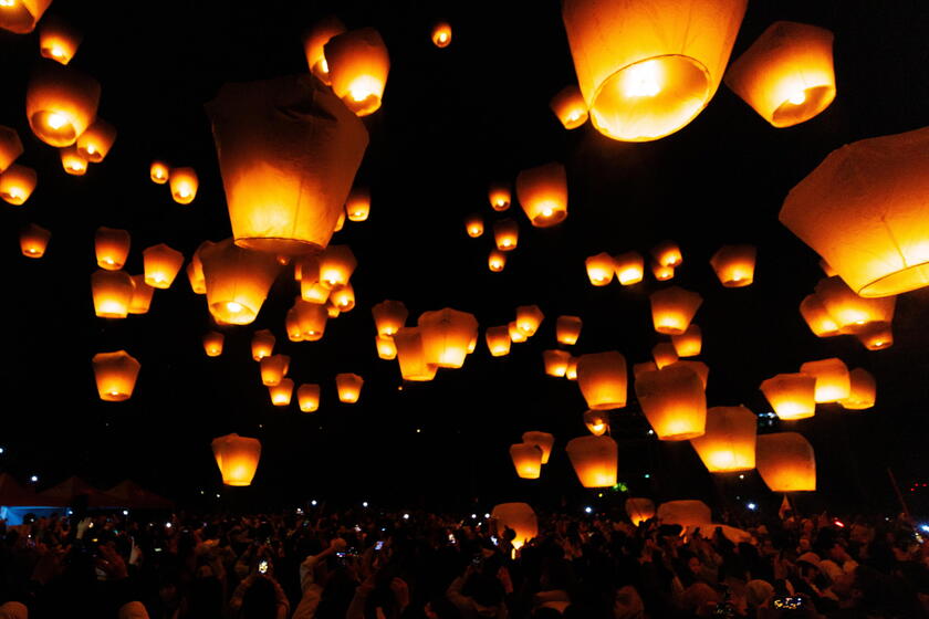 Pingxi Sky Lantern Festival in Taiwan © ANSA/EPA