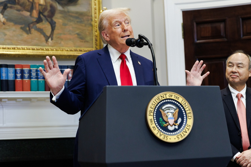 US President Donald Trump delivers remarks on AI Infrastructure in Washington, DC