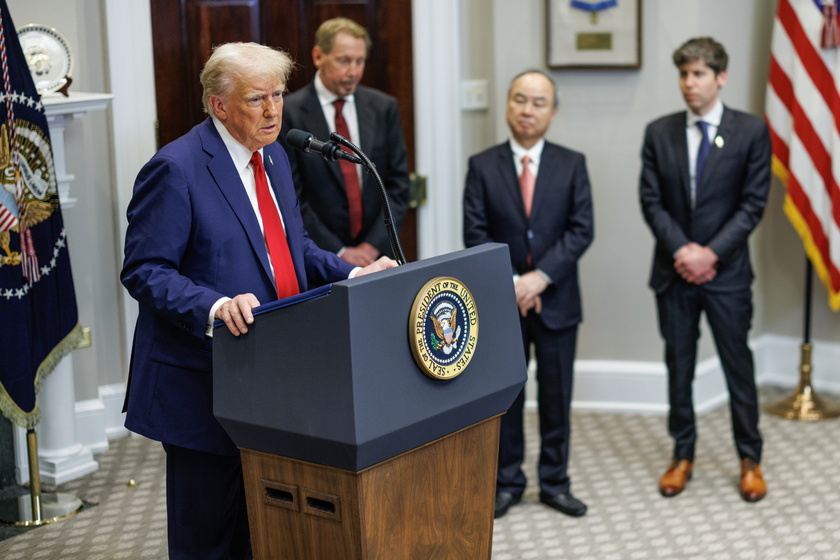 US President Donald Trump delivers remarks on AI Infrastructure in Washington, DC