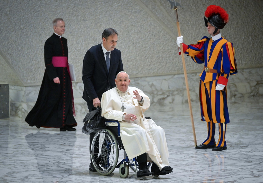 Pope Francis leads Wednesday's general audience in Vatican City