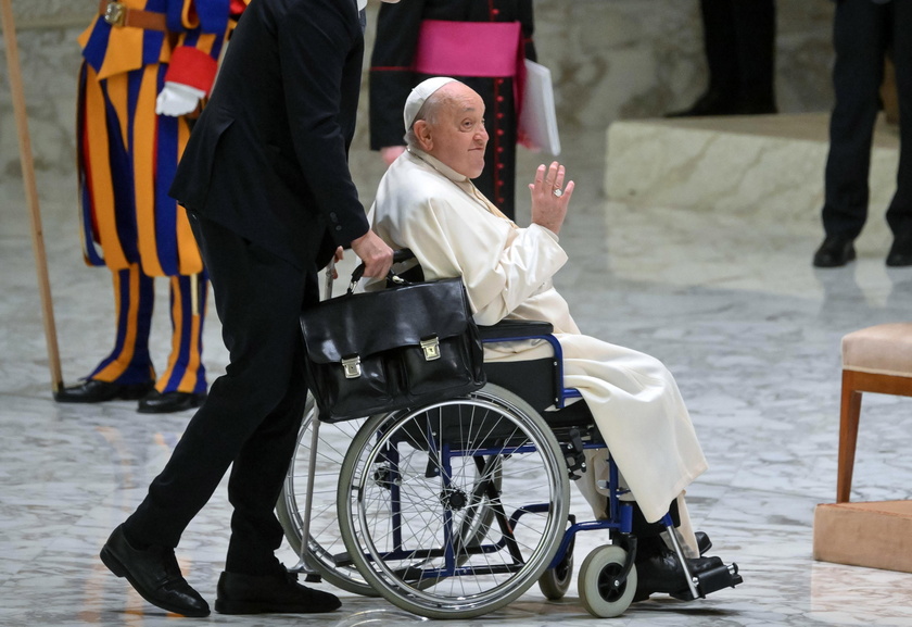 Pope Francis leads Wednesday's general audience in Vatican City