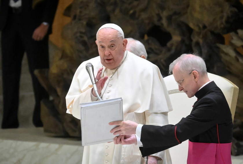 Pope Francis leads Wednesday's general audience in Vatican City