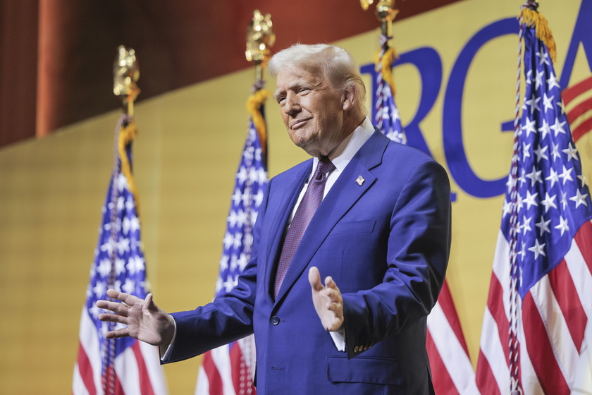 US President Donald J. Trump Addresses Republican Governors Association Meeting in Washington DC 